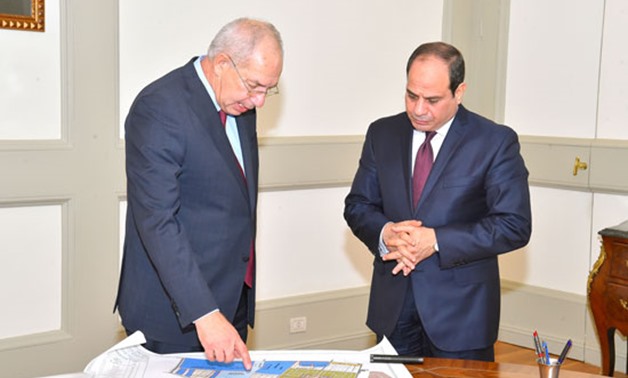 Meeting with Mohamed Zaki, head of the Authority, Sisi highlighted the necessity of state institutions’ concerted efforts to make the projects being implemented in the Authority operate with the highest efficiency - Press photo