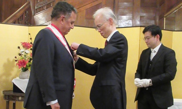 apan has bestowed on Egypt’s former foreign minister Nabil Fahmi the Grand Cordon of the Order of the Rising Sun - press photo