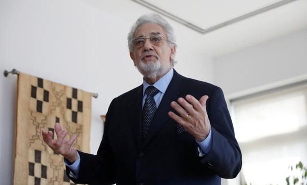 FILE PHOTO: Opera singer Placido Domingo speaks during an event at the Manhattan School of Music in New York, U.S., May 11, 2018. REUTERS/Shannon Stapleton.