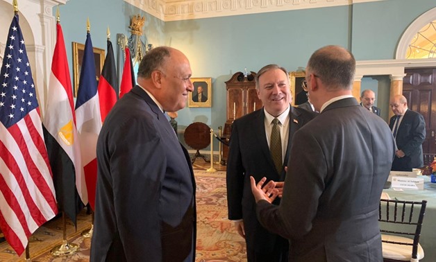 Egyptian Foreign Minister Sameh Shoukry on Thursday took part in a ministerial meeting in Washington for the global coalition to combat the Islamic State (IS) - Press photo