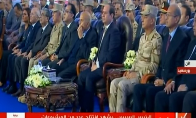 President Abdel Fatah al-Sisi attending the inauguration ceremony of a number of projects in Port Said - TV Screenshot 