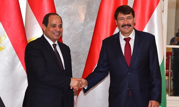 FILE - Egyptian President Abdel Fattah Al-Sisi meets with his Hungarian counterpart, President Janos Ader in 2017 - Press photo