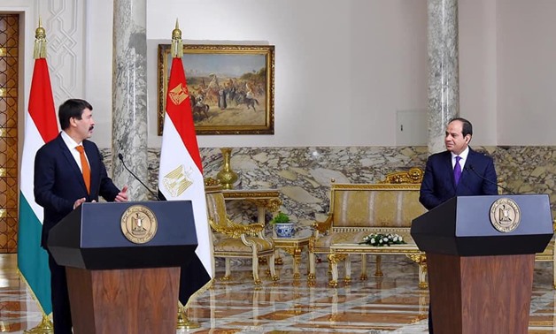 Egypt's President Abdel Fattah al-Sisi meets with his Hungarian counterpart, Janos Ader – Press photo