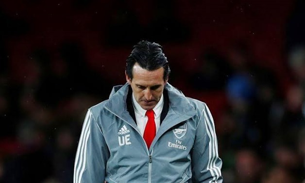 Arsenal manager Unai Emery looks dejected. REUTERS/Eddie Keogh
