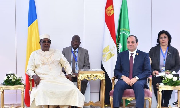 President Abdel Fattah el-Sisi on Wednesday said Egypt is ready to enhance bilateral cooperation with Chad during his meeting with Chadian President Idriss Deby - Courtesy of the Presidency