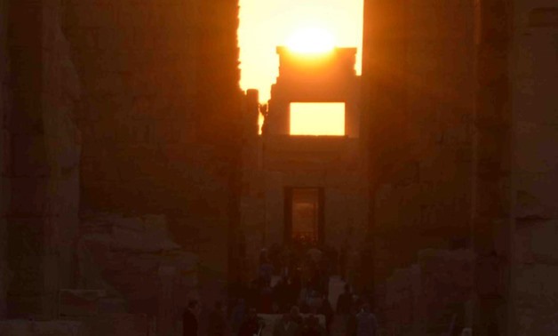 The sight of the sun falling perpendicular on the palace of template of Amoun Ra’ in Luxor - Archive
