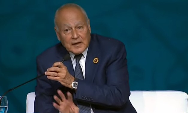 Secretary-General of the Arab League Ahmed Aboul Gheit during his participation at the WYF's International Peace and Security: Current Challenges session on December 15, 2019.