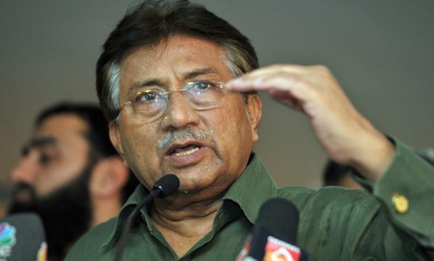 FILE PHOTO: Pakistan's former President Pervez Musharraf speaks during a news conference in Dubai March 23, 2013. REUTERS/Mohammad Abu Omar
