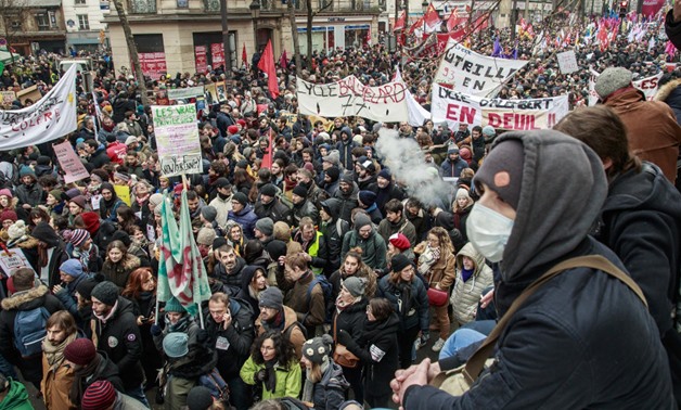 French President Emmanuel Macron’s proposal to overhaul his country’s pension system sparked a massive strike in France this week, with hundreds of thousands of protesters taking to the streets. Photo: Christophe Petit Tesson/EPA/Shutterstock
