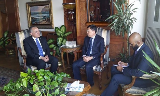  Minister of Water Resources and Irrigation Mohamed Abdel Aati held talks on Wednesday with Ambassador of Singapore to Egypt Dominic Goh - Courtesy of the ministry