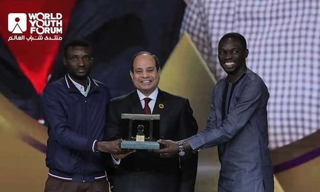 President Abdel Fattah el-Sisi, has honored the winners of the African App Launchpad (AAL) Cup, during the closing ceremony of WYF - Press Photo