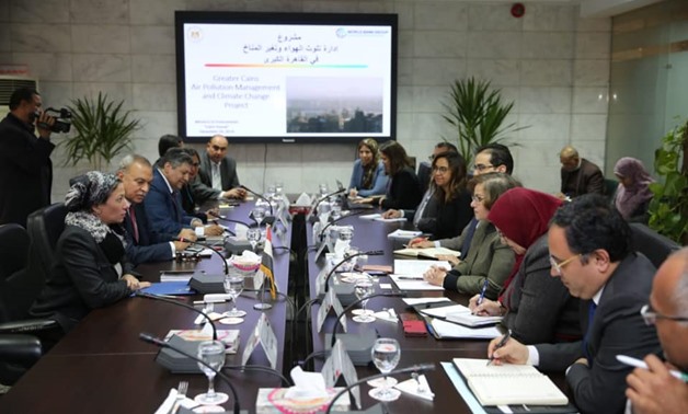 Environment Minister Yassmin Fouad met on Wednesday with officials from the World Bank to discuss preparing a project on climate change and air pollution control in Greater Cairo - Courtesy of the Environment Ministry