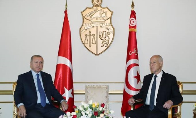 Turkey's President Tayyip Erdogan meets with Tunisia's President Kais Saied in Tunis, Tunisia December 25, 2019. Murat Cetinmuhurdar/Turkish Presidential Press Office/Handout via REUTERS
