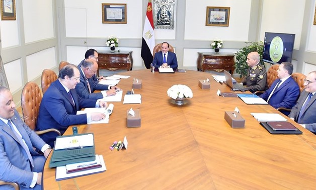 Sisi meets with the prime minister, several ministers and the intelligence chief – Courtesy of the Presidency