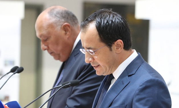 FILE: Foreign Minister Sameh Shoukry with his Cypriot counterpart Nikos Christodoulides