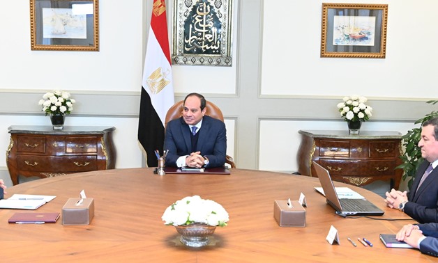 President Abdel Fatah al-Sisi meets with new Minister of State and Information Osama Heikal on Sunday, January 5, 2019- press photo
