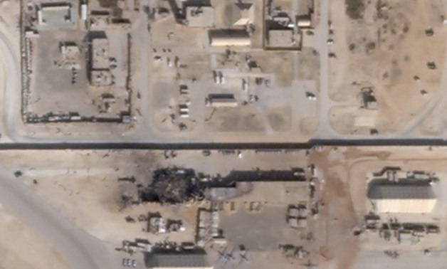 What appears to be new damage at Al Asad air base in Iraq is seen in a satellite picture taken January 8, 2020. Planet/Handout via REUTERS.