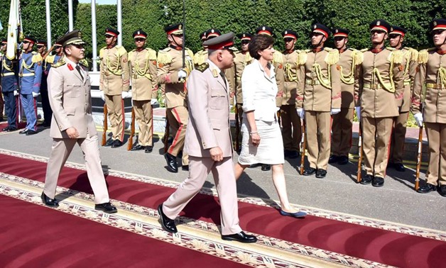 Egypt’s Defense Minister Sedki Sobhi welcomes French counterpart Sylvie Goulard – Official Facebook page of military spokesperson