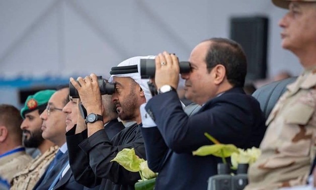 President Abdel-Fattah el-Sisi on Wednesday, along with UAE Crown Prince Mohamed bin Zayed, attend the inauguration of Berenice military base, south of the Red Sea - Press photo