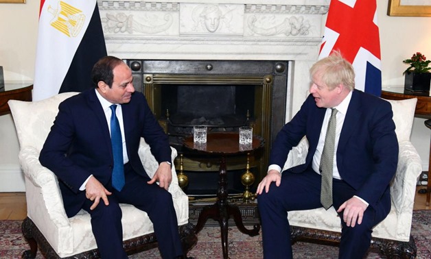 President Abdel Fatah al-Sisi met with British Boris Johnson Tuesday - Press Photo
