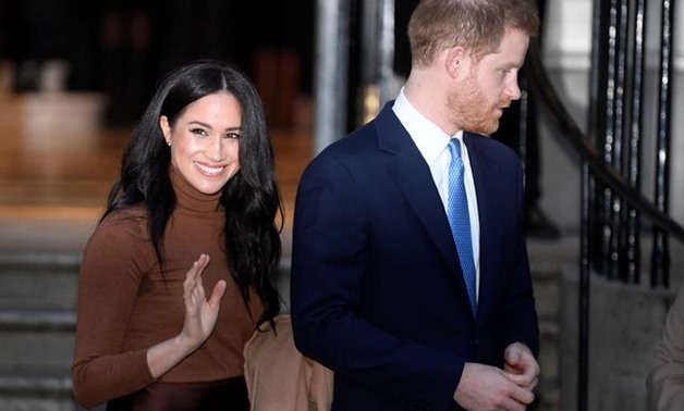 FILE PHOTO: Britain's Prince Harry and his wife Meghan, Duchess of Sussex, leave Canada House in London, Britain January 7, 2020. REUTERS/Toby Melville