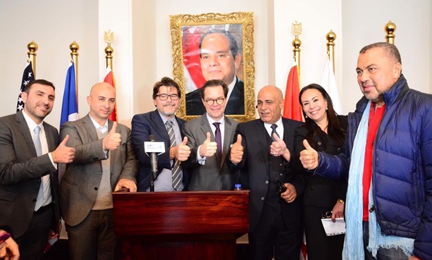 The French Ambassador, Stephane Romatet, visited the Egyptian Language Schools, to honour the school for the outstanding effort in the field of education in Egypt for decades - Press Photo
