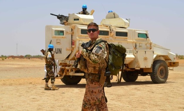 A Sahel force will have its headquarters in Mali but will be under a separate command from the UN peacekeeping force MINUSMA, a German solider of which is seen in April 2017, which has been deployed in the country since 2013