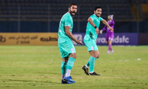 Ahmed Fathy and Ayman Ashraf celebrate Badhi's goal, photo courtesy of Al-Ahly Twitter account 