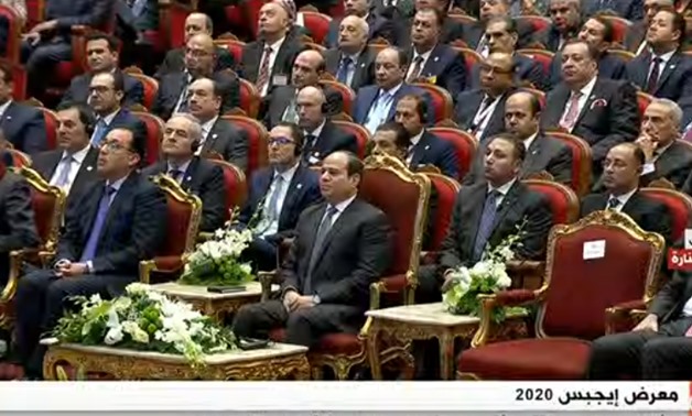 President Abdel Fattah El Sisi opened on Tuesday the Egypt Petroleum Show (EGYPS 2020) - TV Screenshot 