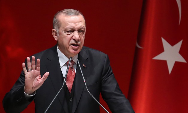 Turkish President Tayyip Erdogan addresses election officials on Jan. 29 Adem Altan—AFP/Getty Images