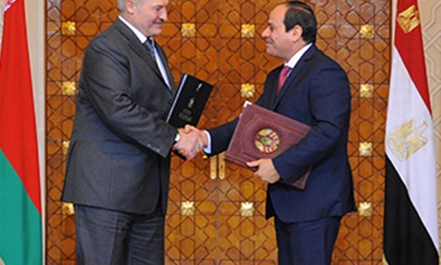 President Abdel Fatah al-Sisi with Belarus President Aleksandr Lukashenko - Press Photo
