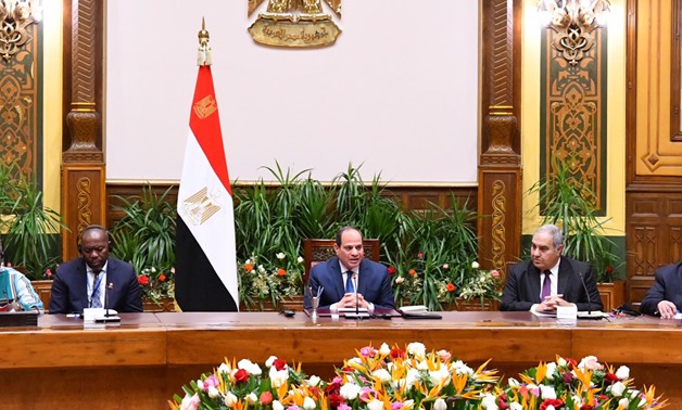 Sisi with the heads of African constitutional courts - Press photo