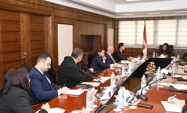 Planning and Economic Development Minister Hala el Saeed holds a meeting with Vice President and Assistant Treasurer at Pfizer Inc. Brian McMahon - Press photo
