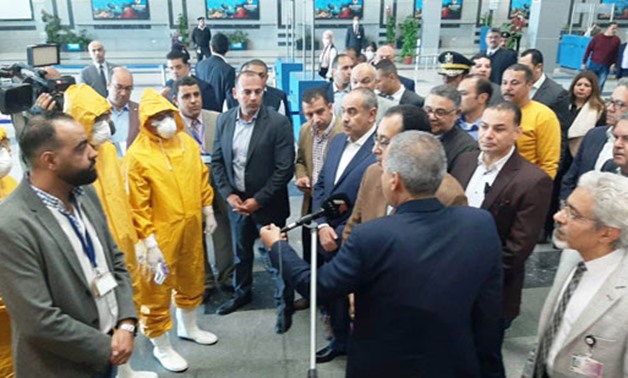 Prime Minister Mustafa Madouli inspected the quarantine at Hurghada Airport on Saturday during his tour at the International Hurghada Airport - Press Photo
