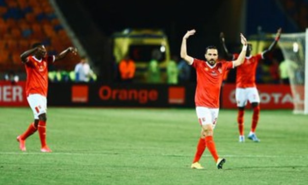 Maaloul celebrates scoring the second goal, photo courtesy of Al Ahly Twitter account 