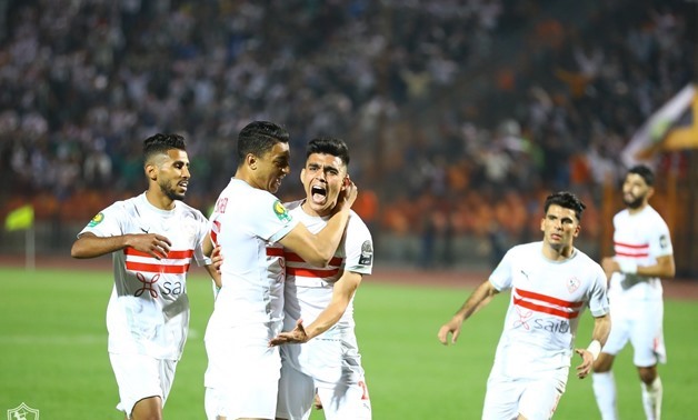 Zamalek players celebrate scoring against Esperance, photo courtesy of Zamalek Twitter
