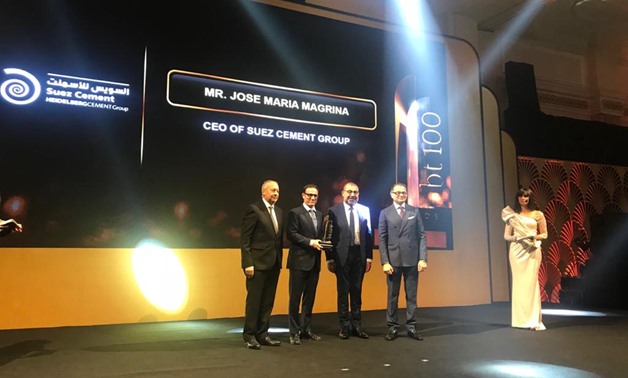 Suez Cement Group has won the top manufacturer award of innovative and environment-friendly cement products at bt100 Awards -Egypt Today