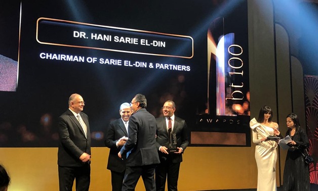 Hani Sarie El-Din, chairman of Sarie El-Din & Partners received on Tuesday bt100 Award -Egypt Today