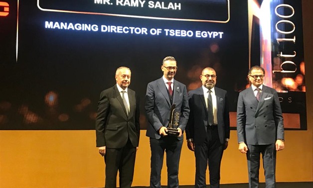 TSEBO Egypt has won leading role award in food industries solutions and integrated solutions at bt100 Awards, Tuesday - Egypt Today