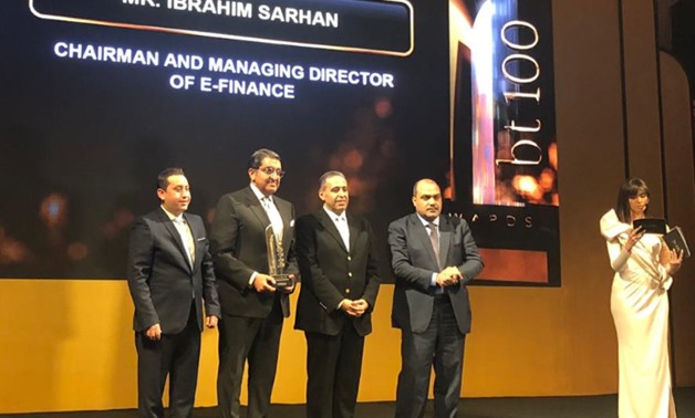 e-finance has won the award of the best role in providing innovative financial services in cooperation with the Egyptian government at bt100 Awards - Egypt Today