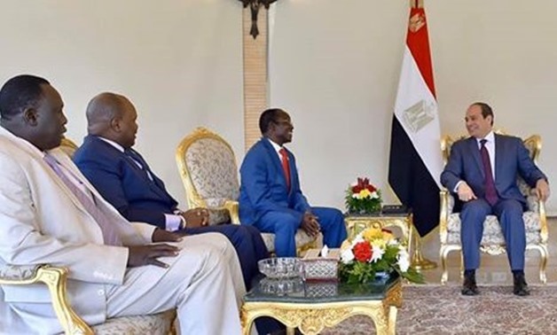 Egyptian President Abdel Fattah El-Sisi on Wednesday received James Wani Igga, vice president of South Sudan, in Cairo - Press photo