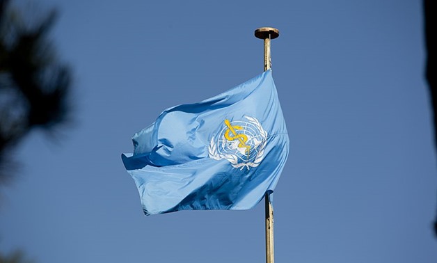FILE - World Health Organization headquarters and flag - United States Mission Geneva 