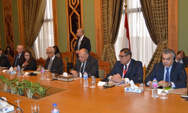 Egyptian foreign Minister SamehShoukry met on Thursday with African Ambassadors in Cairo on Thursday, March 5, 2020- press photo