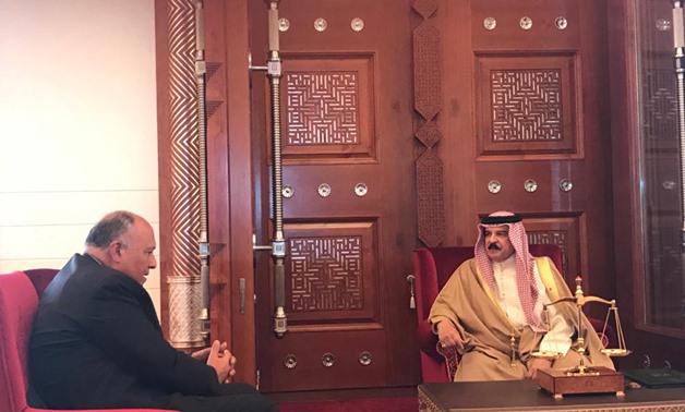 Egyptian Foreign Minister Sameh Shoukry meets with Bahrain's King Hamad bin Isa Al-Khalifa in Bahrain - Courtesy of the Egyptian Foreign Ministry