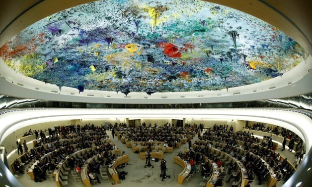 Overview of the United Nations Human Rights Council is seen in Geneva, Switzerland June 6, 2017. Picture taken with a fisheye lens. REUTERS/Denis Balibouse
