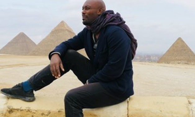Haitian-French actor Jimmy Jean-Louis visited on Friday the Pyramids Plateau as part of his tour at Egyptian archaeological sites and attendance of the 2020 Luxor African Film Festival - Courtesy of Jimmy Jean-Louis's official Twitter account.