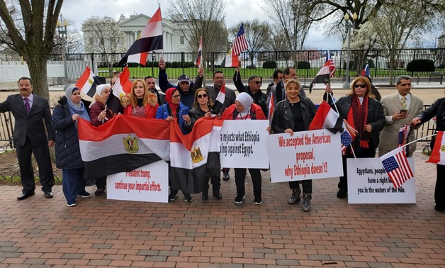 Egyptians' peaceful rally outside the White House: Photo taken by Egypt Today