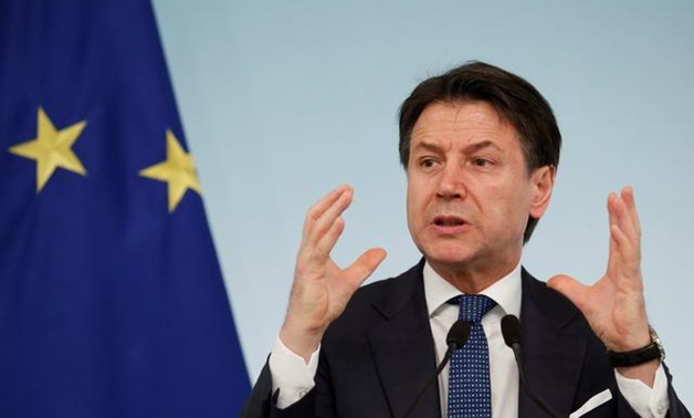 FILE PHOTO: Italian Prime Minister Giuseppe Conte speaks during a news conference due to coronavirus spread, in Rome, Italy March 11, 2020. REUTERS/Remo Casilli
