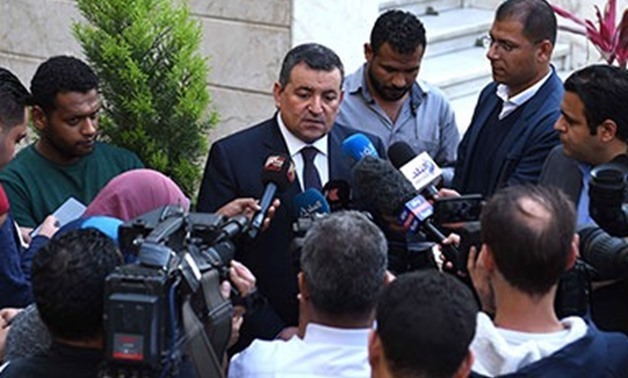 Egyptian Minister of Information Osama Heikal speaks to the media at the headquarters of the Cabinet downtown Cairo on Monday- Egypt Today staff/ Suleiman al-Oteifi

