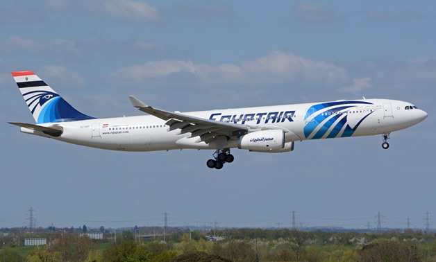 EgyptAir Airbus A330-300 on finals into LHR. Still with the flag added on the tail and 'Arab Republic of Eqypt' titles at the front for a presidential flight at the beginning of March – Airliners/ Richard Vandervord
